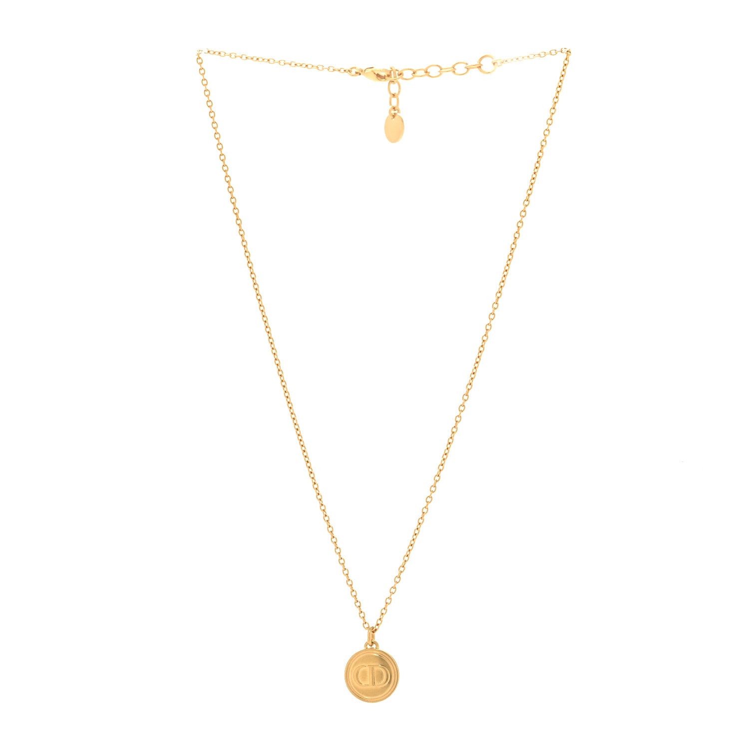 Christian Dior Metal CD Logo Necklace Gold 3 of 6