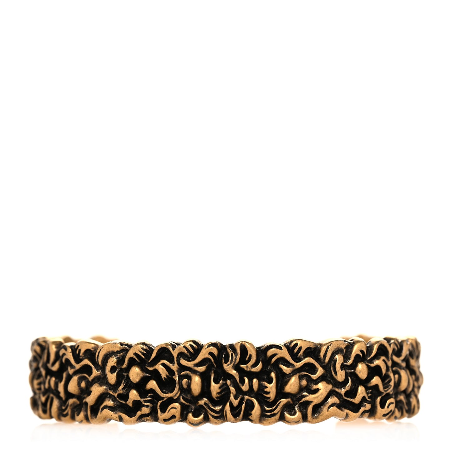 Metal Lion Mane Cuff Bracelet Aged Gold