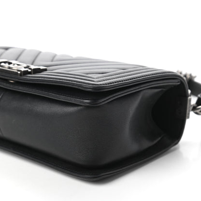 Chanel Calfskin Chevron Quilted Medium Boy Flap Black 7 of 11