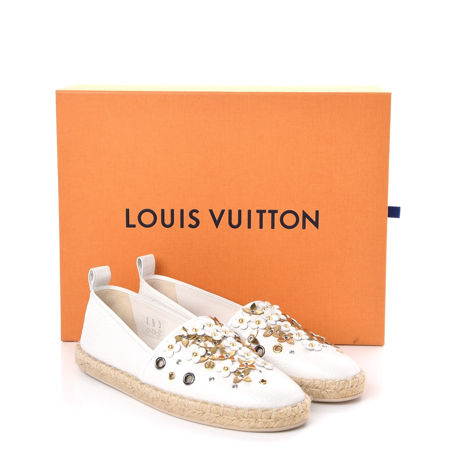 Louis Vuitton Calfskin Tropical Bloom Espadrille Flat 37.5 White 9 of 9