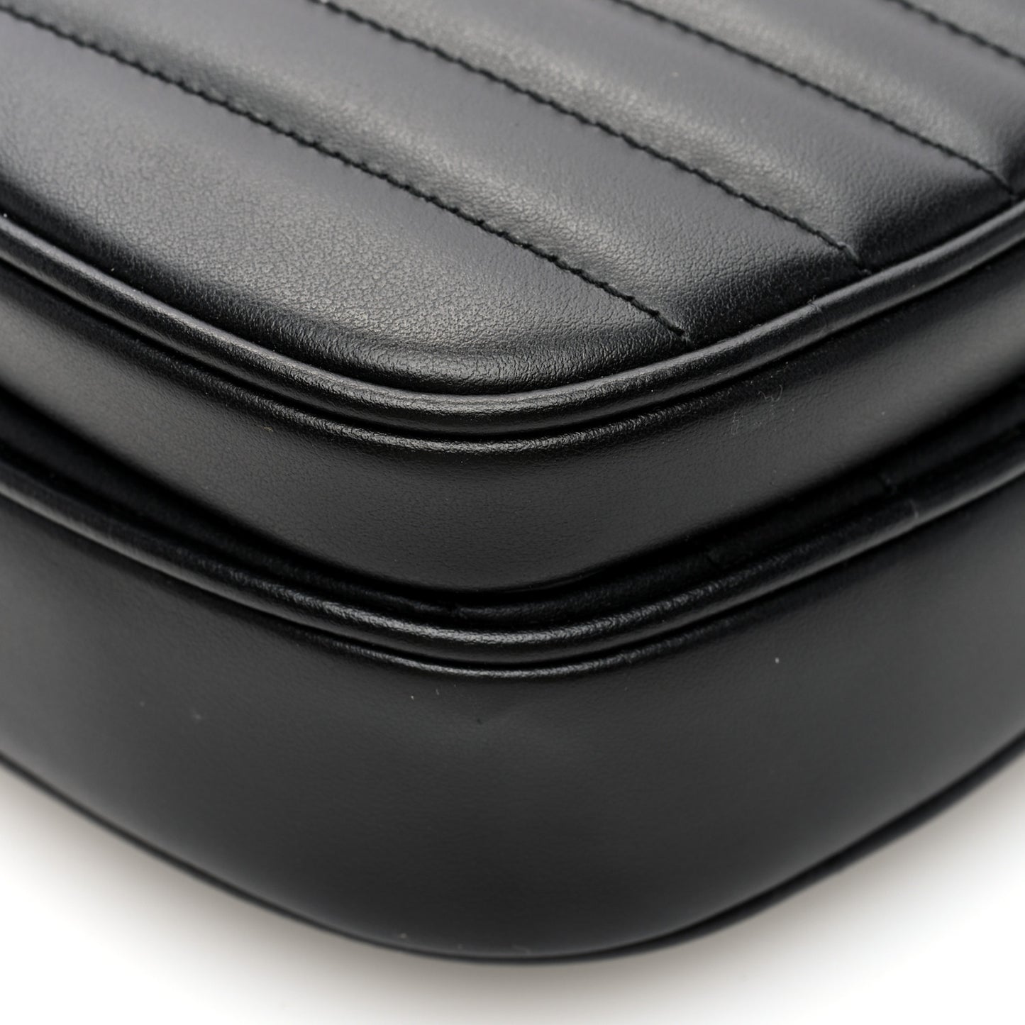 Calfskin Matelasse Diagonal Mini Interlocking G Heart Shoulder Bag Black