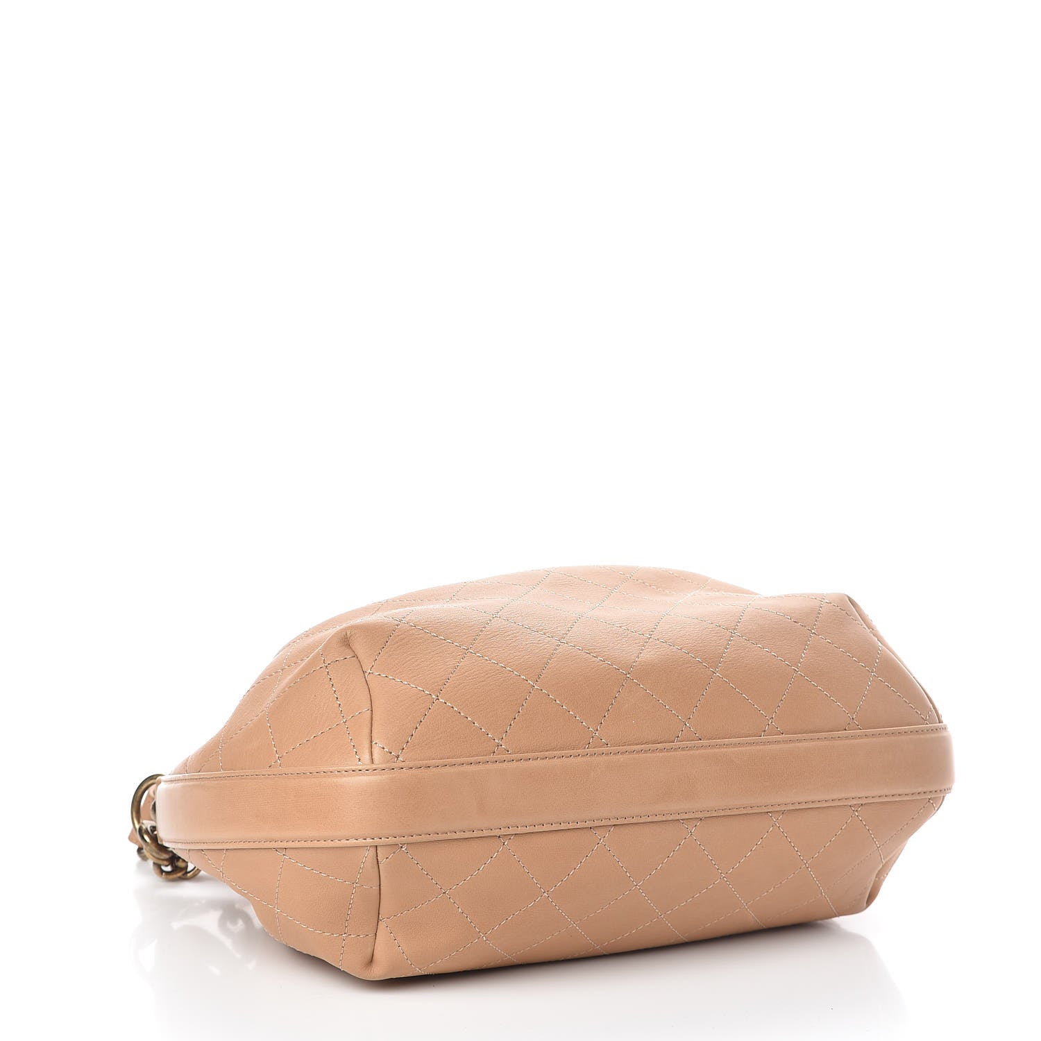 Chanel Calfskin Stitched Medium Drawstring CC Bag Beige 4 of 11