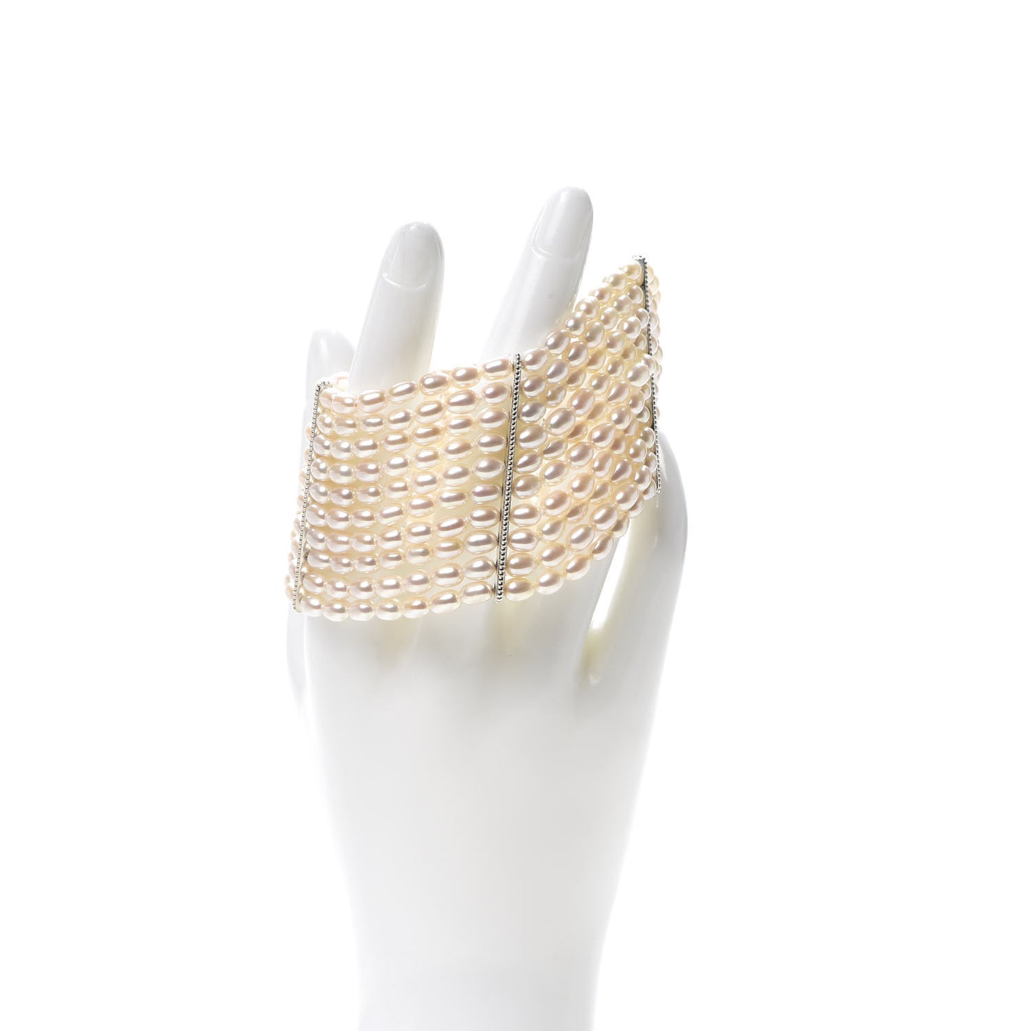 Sterling Silver Freshwater Pearl 4.5mm Ziegfeld 10 Strand Bracelet