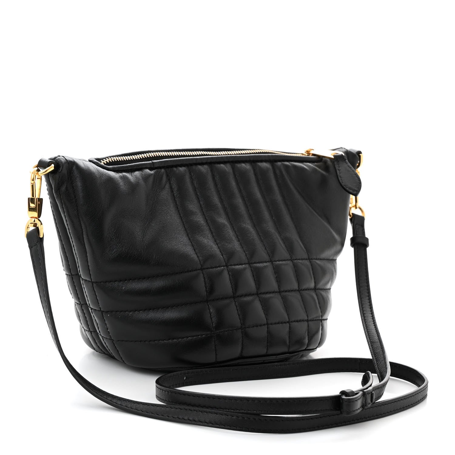Burberry Lambskin Quilted Small Crescent Lola Bag Black 3 of 11