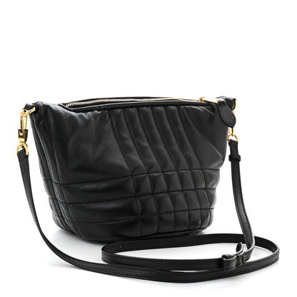 Burberry Lambskin Quilted Small Crescent Lola Bag Black 3 of 11