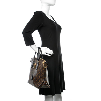 Louis Vuitton Monogram Flower Zipped Tote MM Black 2 of 11
