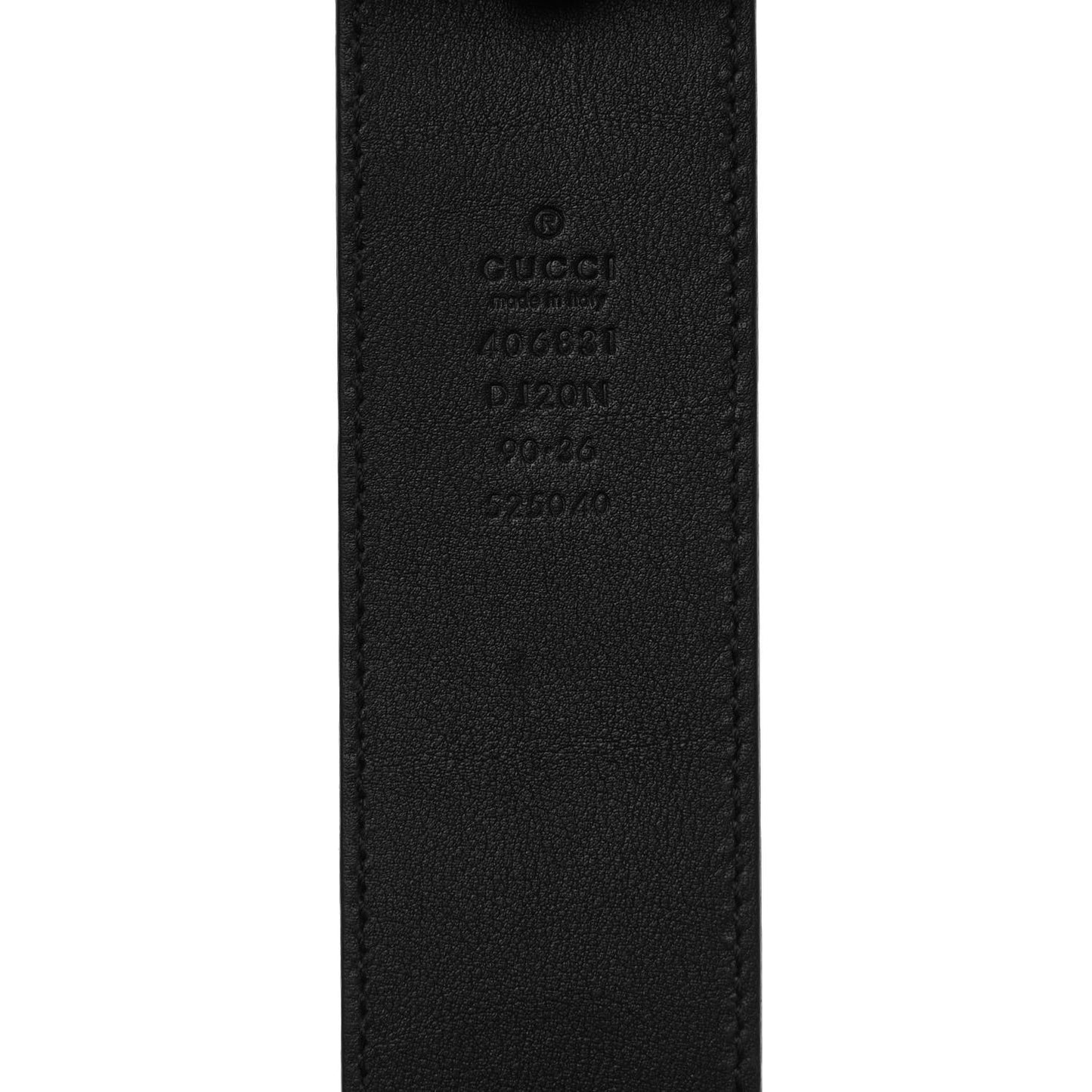 Textured Dollar Calfskin Nickel Double G 40mm Belt 90 36 Black