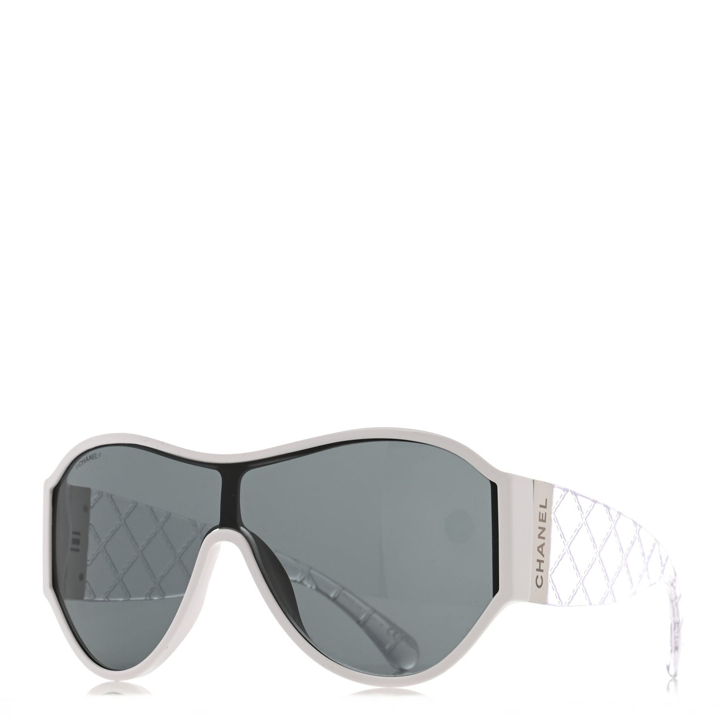 Acetate Quilted CC Sunglasses 5426 White