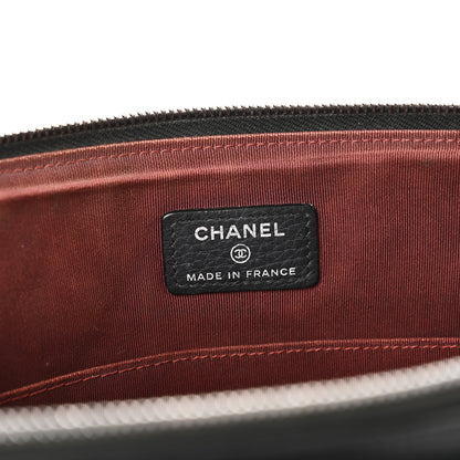 Chanel Grained Calfskin Quilted Large Archi Chic Cosmetic Case Navy 6 of 10