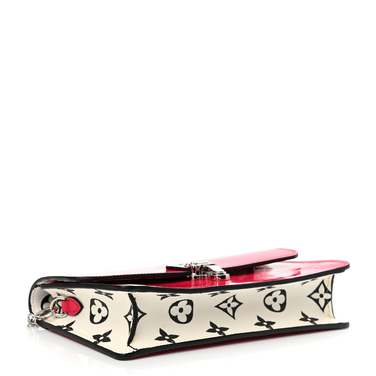 Patent Calfskin Monogram Cherrywood Chain Wallet Berlingot Pink