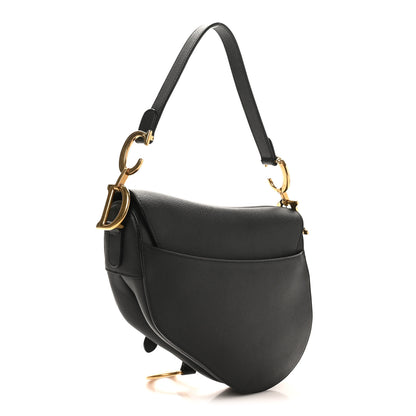 Christian Dior Grained Calfskin Saddle Bag Black 2 of 10