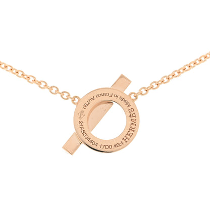 Hermes 18K Rose Gold Diamond Finesse Pendant Necklace 3 of 4