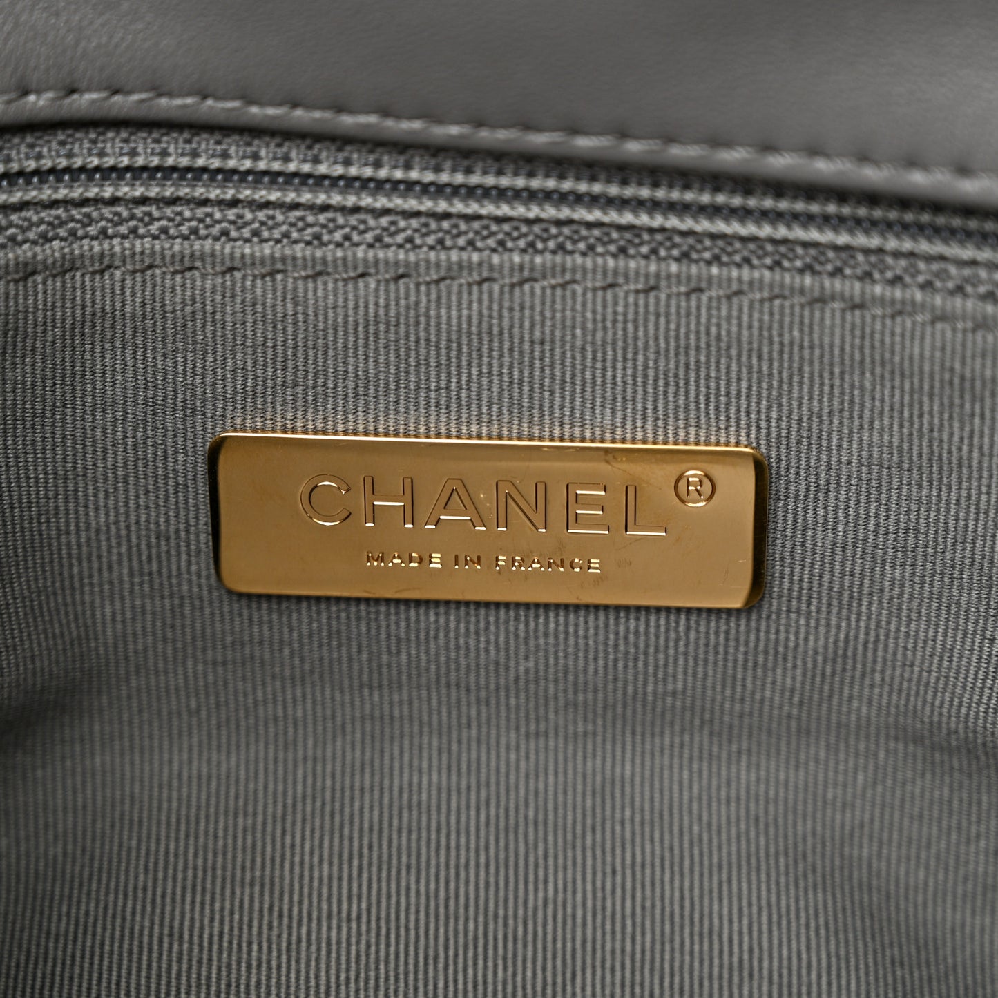 Lambskin Quilted Medium Chanel 19 Flap Dark Grey