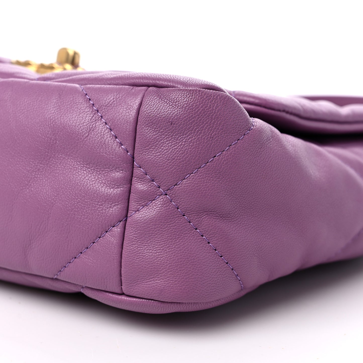 Goatskin Quilted Medium Chanel 19 Flap Violet Purple