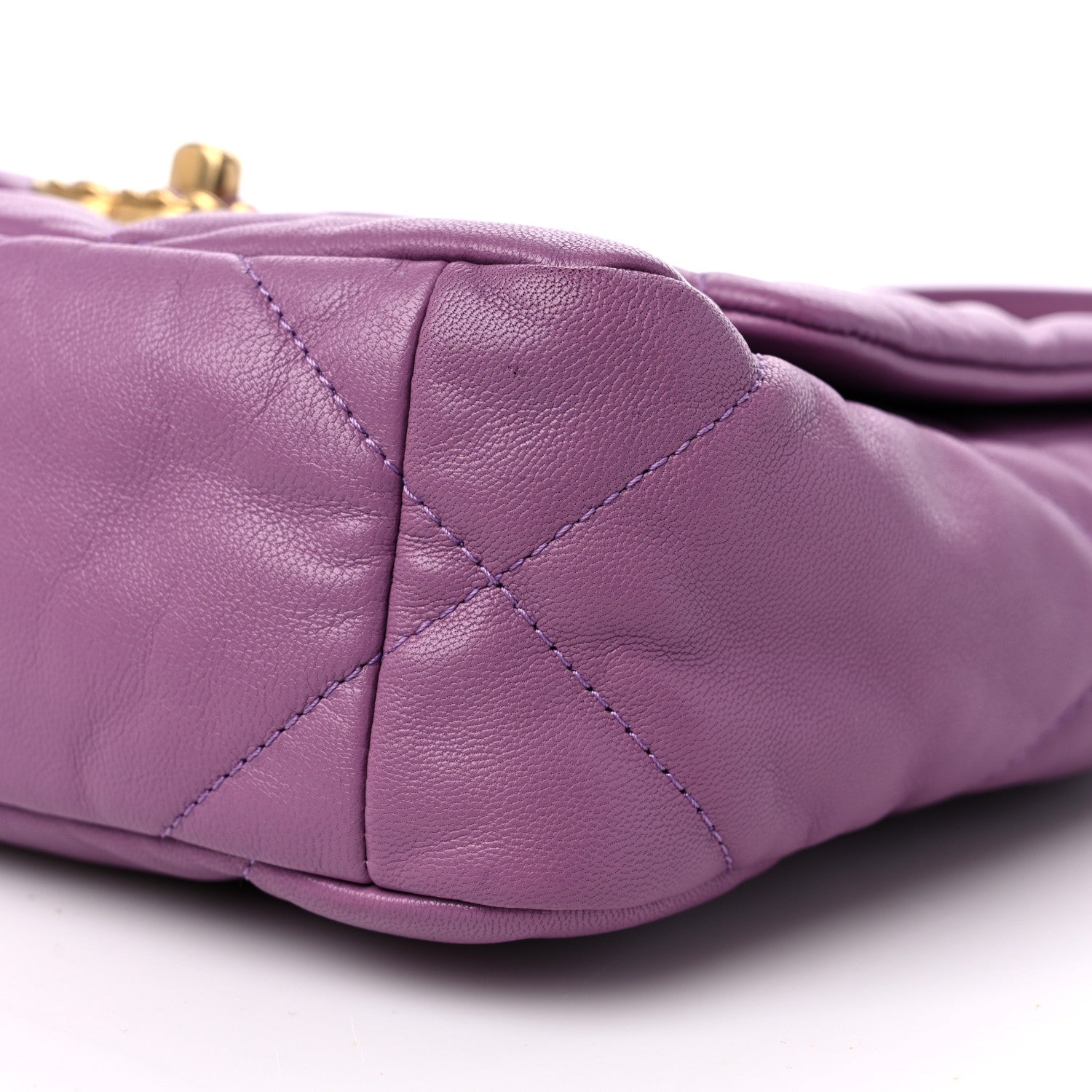 Chanel Goatskin Quilted Medium Chanel 19 Flap Violet Purple 9 of 10