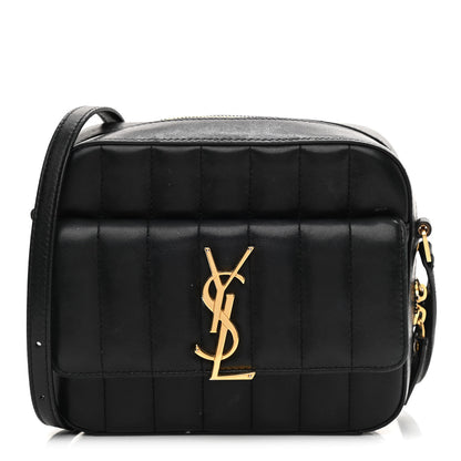 Saint Laurent Lambskin Matelasse Monogram Vicky Camera Bag Black 1 of 8