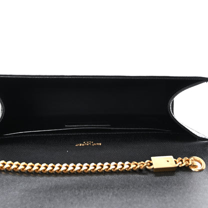 Saint Laurent SAINT LAURENT Grain De Poudre Medium Classic Monogram Kate Satchel Black 5 of 9