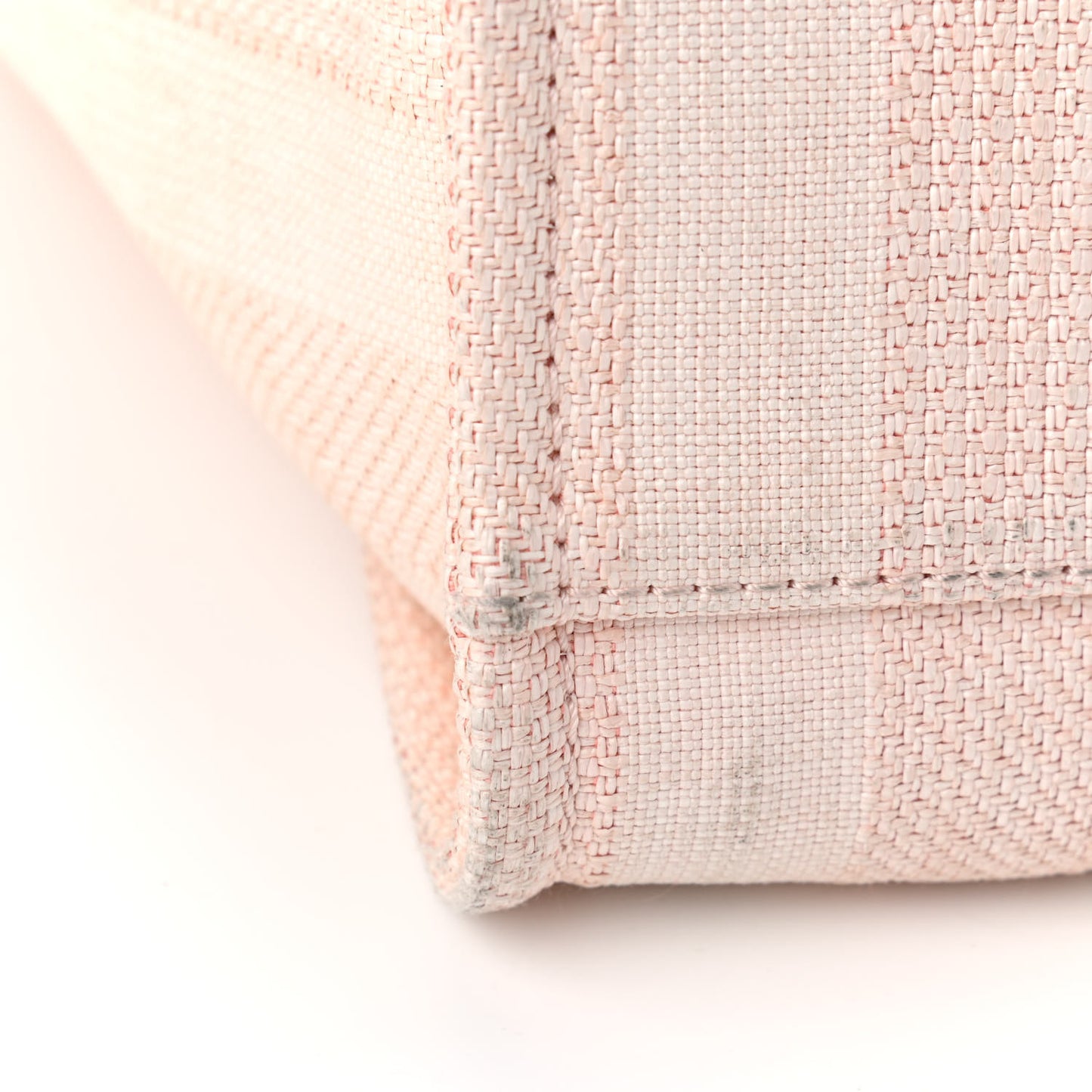 Mixed Fibers Calfskin Striped Medium Deauville Tote Light Pink