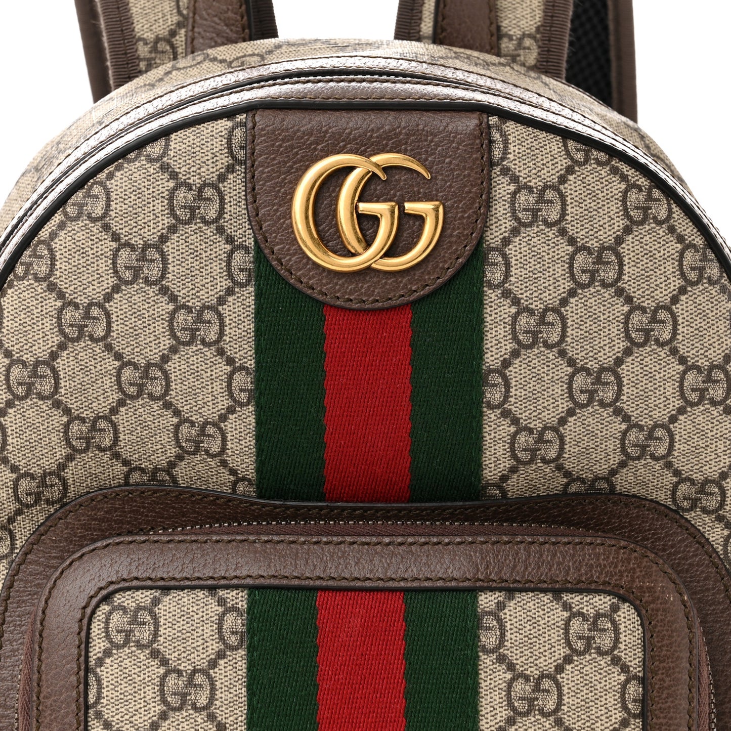 GG Supreme Monogram Calfskin Web Small Ophidia Day Backpack Beige Ebony New Acero