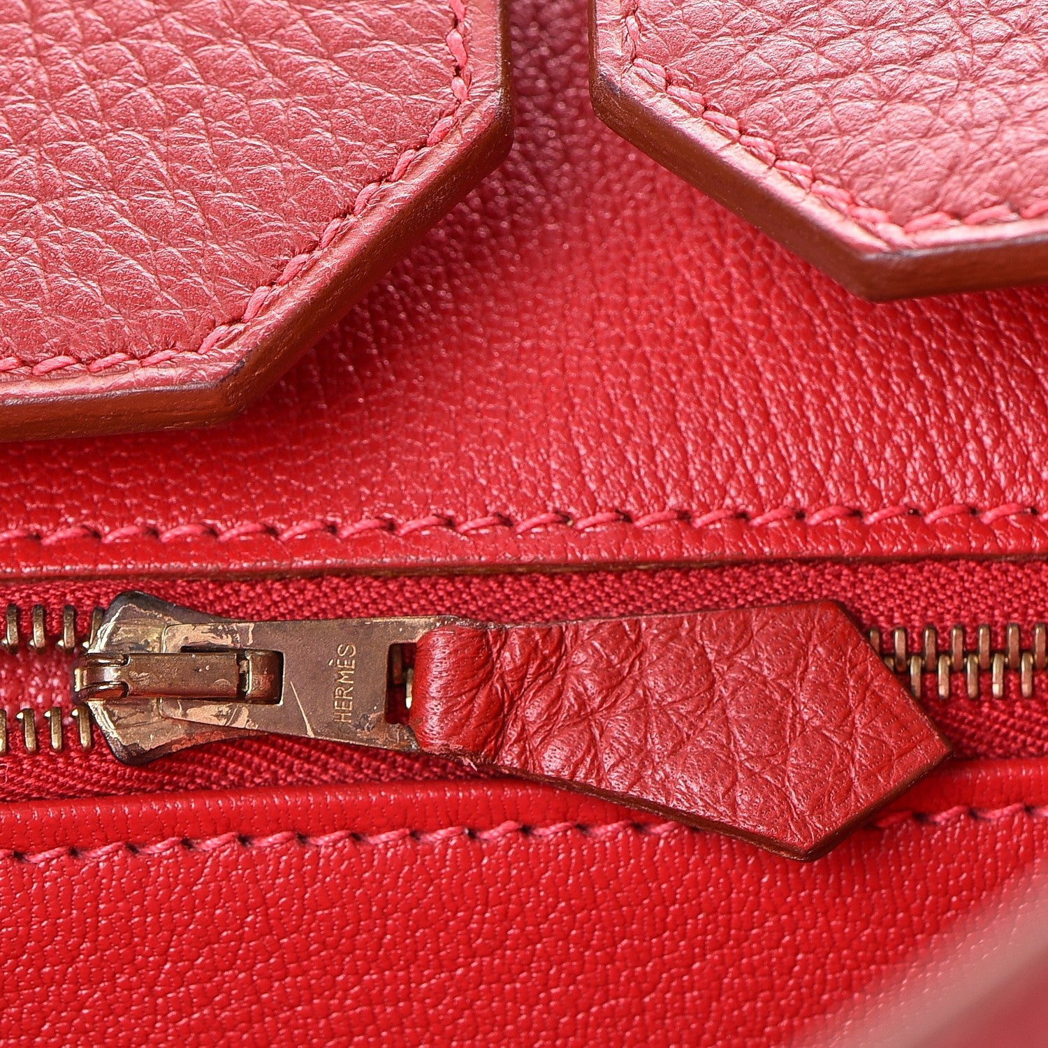 Hermes Taurillon Clemence Birkin 40 Rouge Casaque 19 of 46