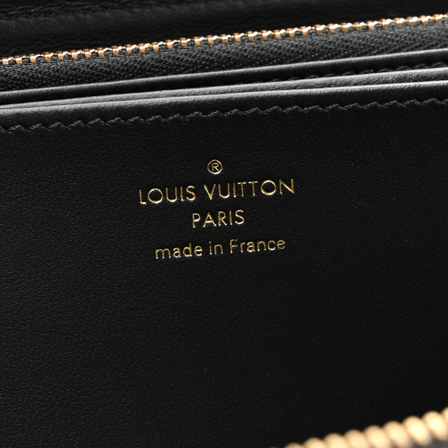Lambskin Embossed Monogram Coussin Zippy Wallet Black