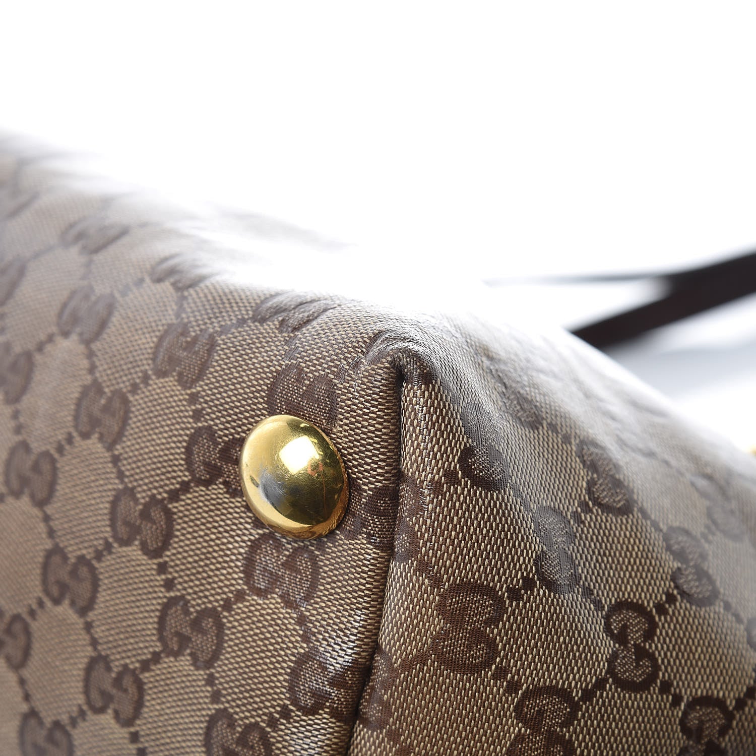 Gucci Crystal Monogram Medium Babouska Shopping Tote Dark Brown 10 of 11