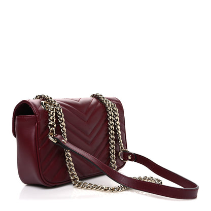 Gucci Calfskin Matelasse Mini GG Marmont Shoulder Bag Rosso Ancora 3 of 10