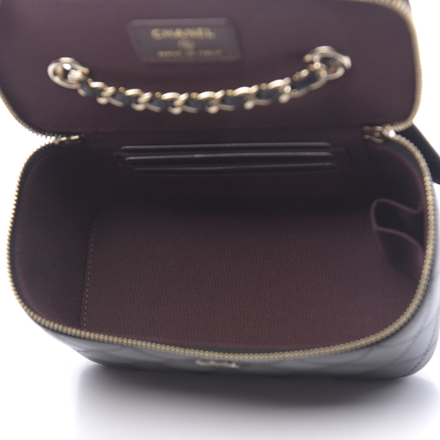 Chanel Lambskin Quilted Small Vanity Case With Chain Black 5 of 11
