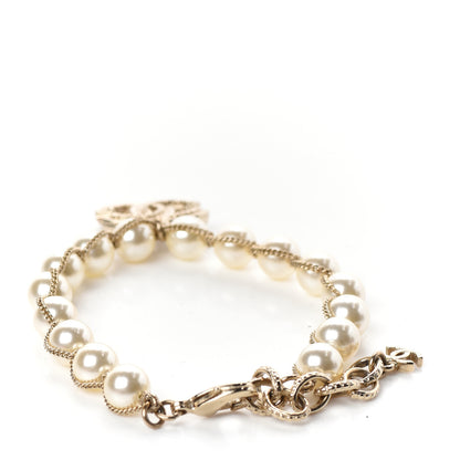 Chanel Pearl Crystal CC Bracelet Gold 3 of 4