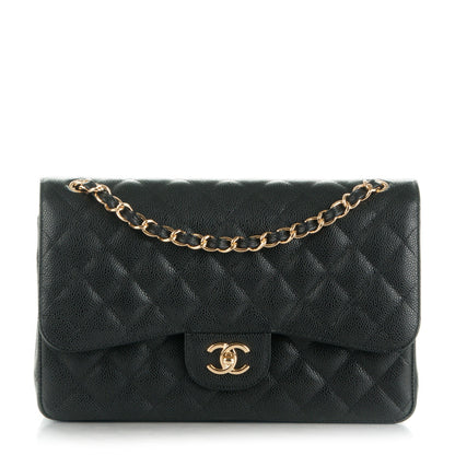 Chanel Caviar Quilted Jumbo Double Flap Black 1 of 9