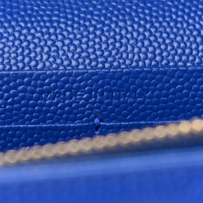 Saint Laurent Grain De Poudre Matelasse Chevron Monogram Chain Wallet Blue Majorelle 9 of 12