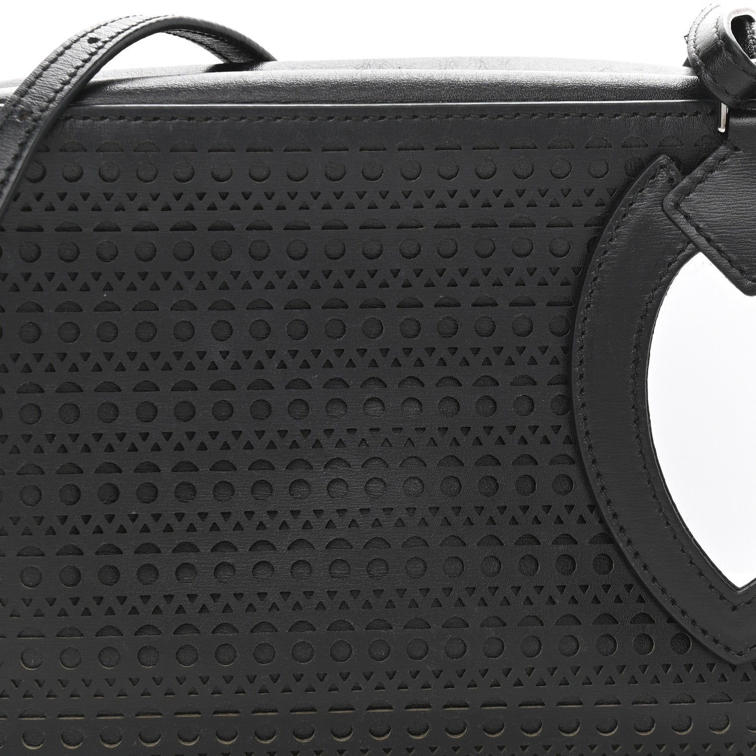 Alaia Calfskin Laser Cut Camera Bag Black 7 of 9
