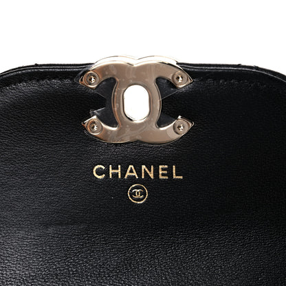 Chanel Tweed Lambskin Quilted Waist Bag With Coin Purse Black 5 of 12