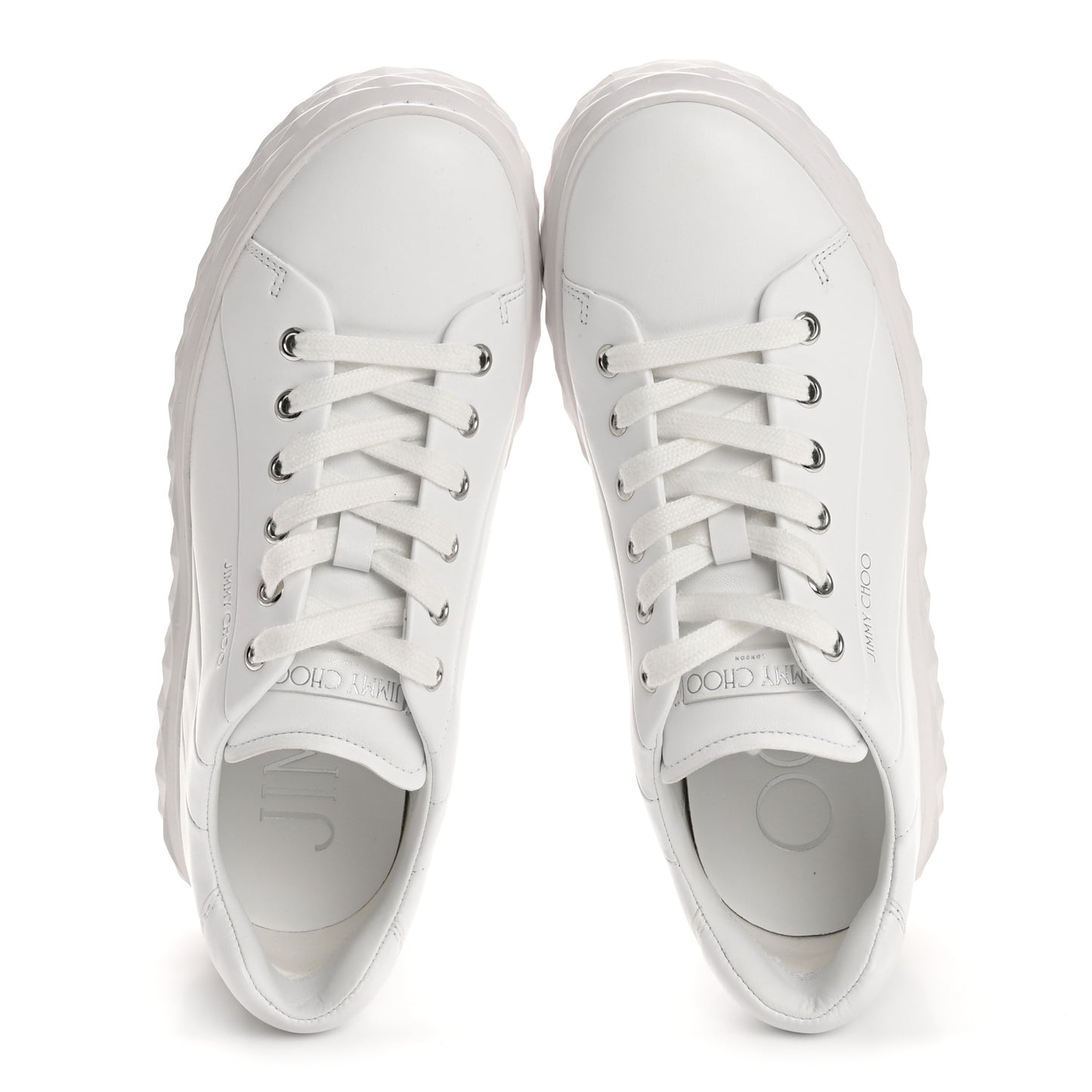 Nappa Diamond Light Platform Sneakers 38 White