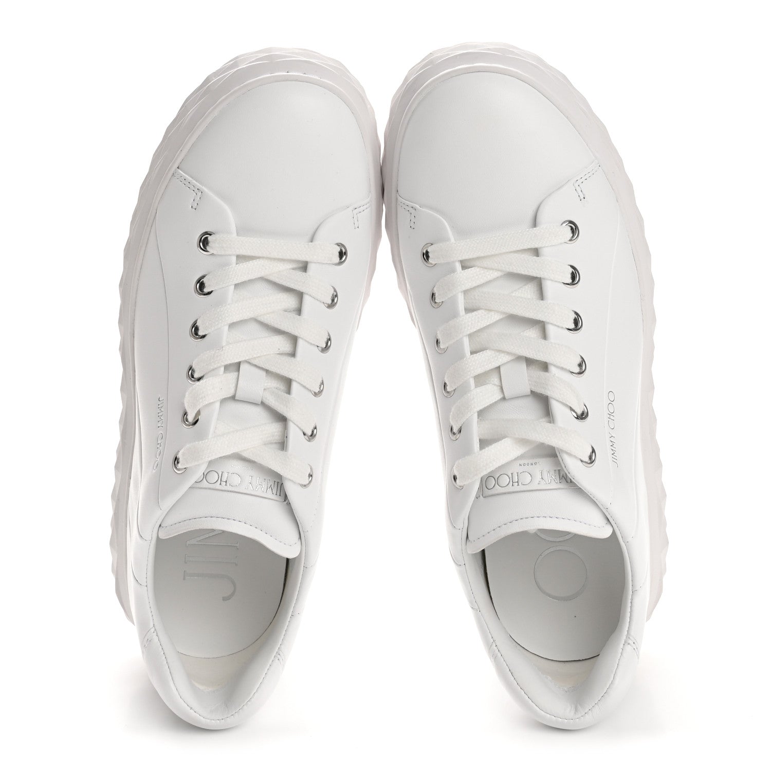 Jimmy Choo Nappa Diamond Light Platform Sneakers 38 White 6 of 27