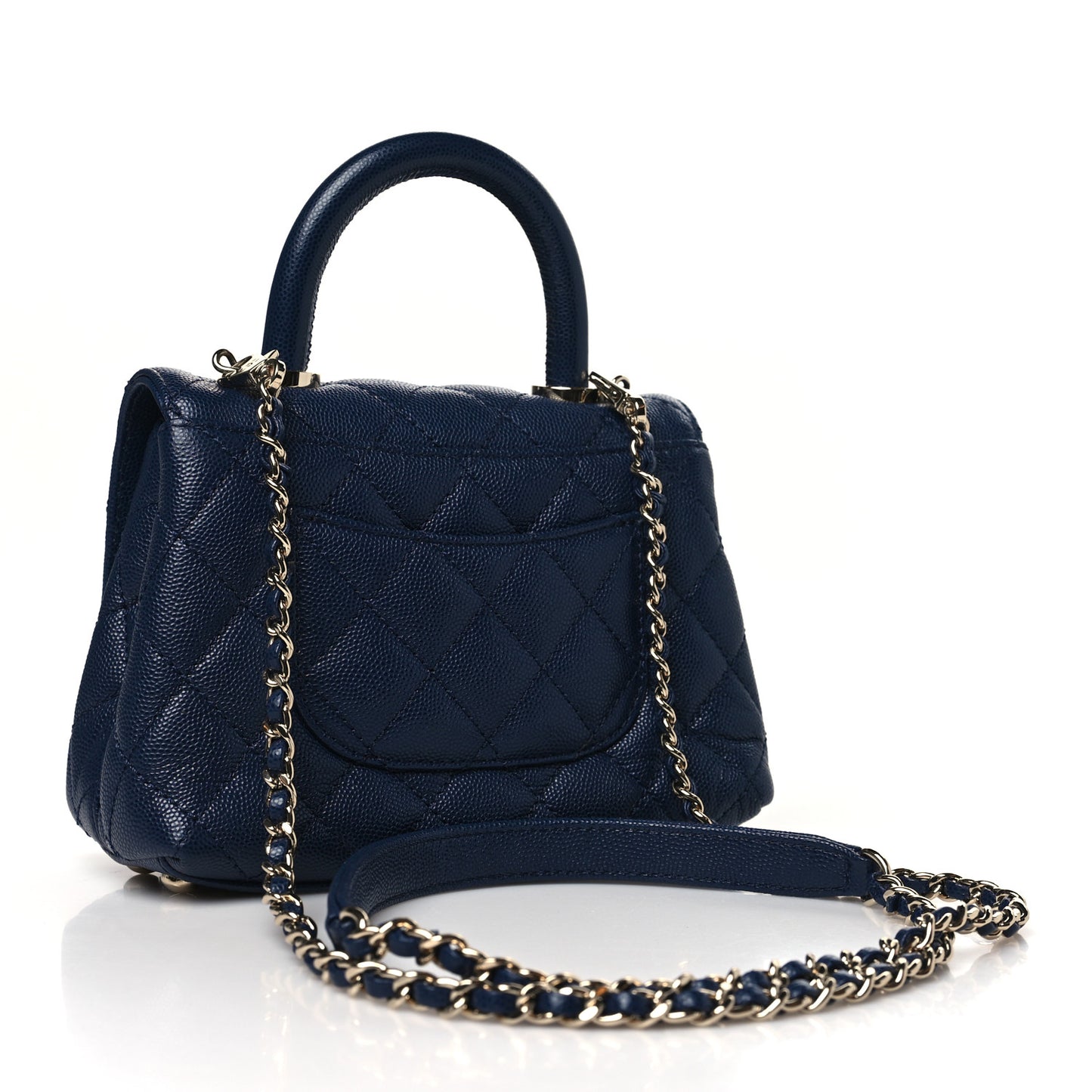 Caviar Quilted Extra Mini Coco Handle Flap Navy