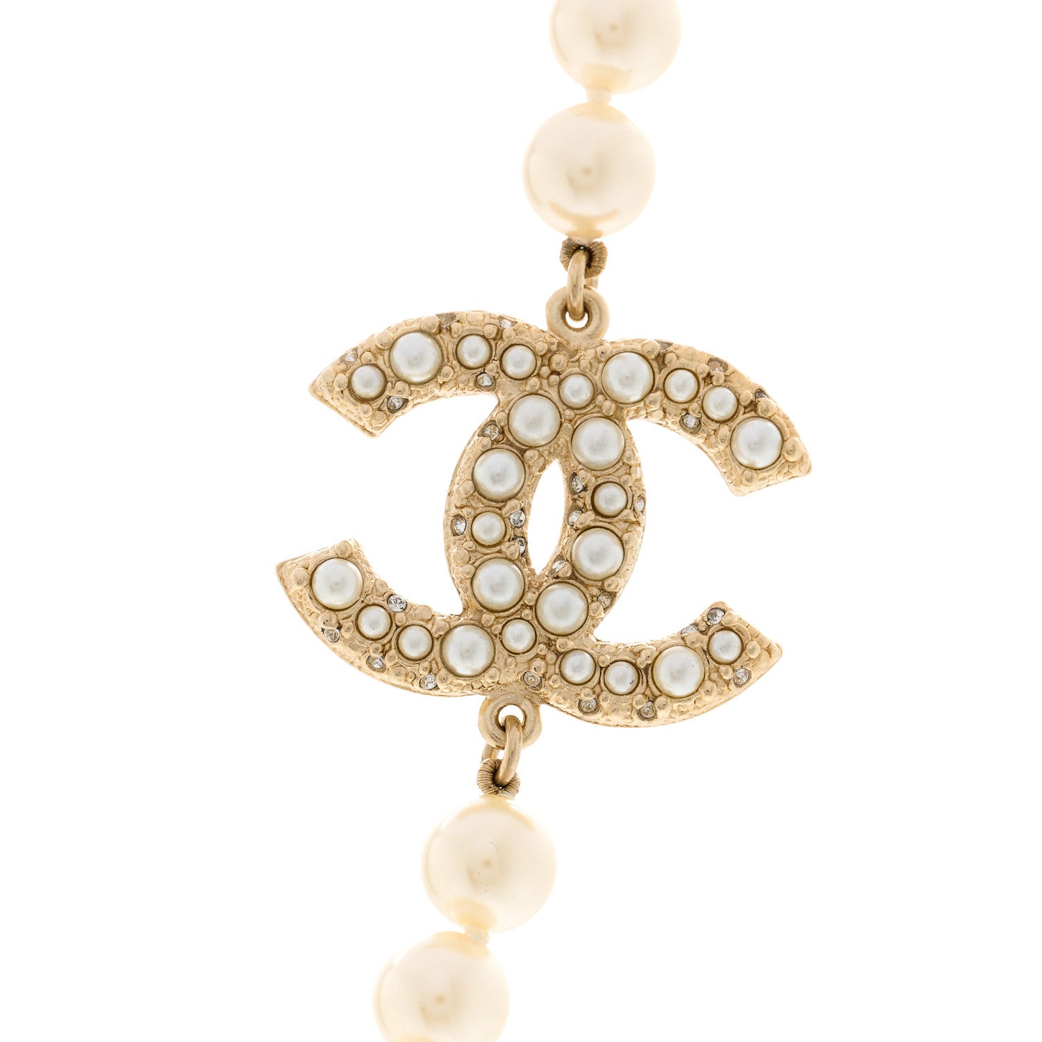 Chanel Pearl CC 100th Anniversary Necklace Light Gold 4 of 6