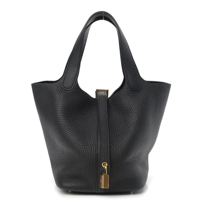 Hermes Taurillon Clemence Picotin Lock 18 PM Black 1 of 9