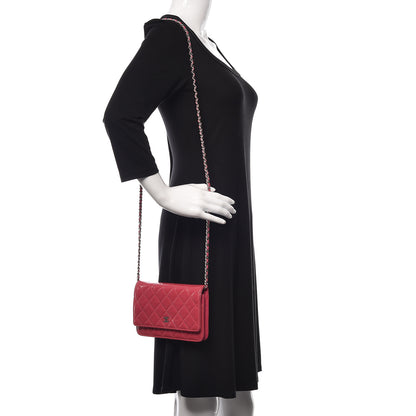 Chanel Patent Quilted Wallet On Chain WOC Fuchsia 2 of 14