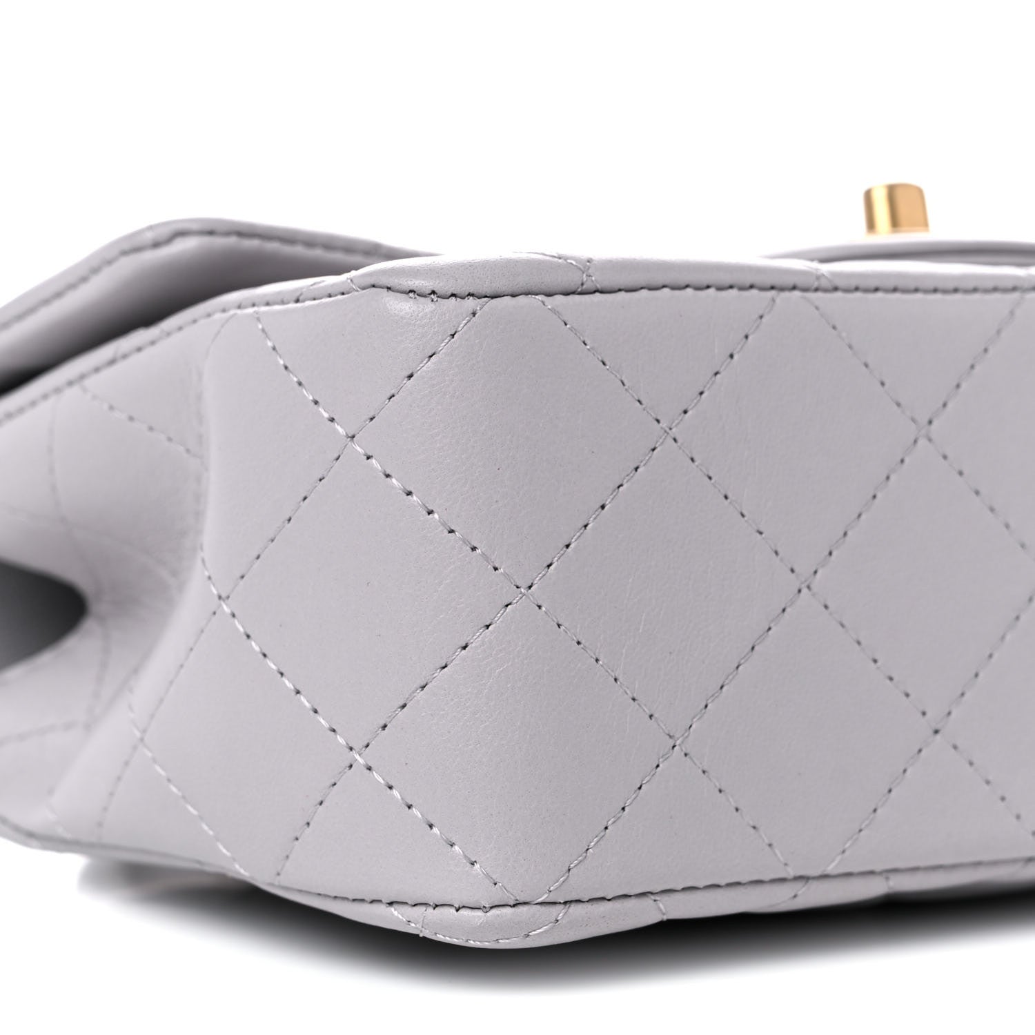 Chanel Lambskin Quilted Mini Top Handle Rectangular Flap Grey 8 of 10