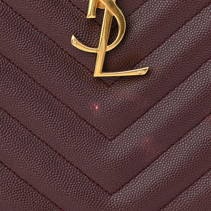 Saint Laurent Grain De Poudre Matelasse Chevron Large Monogram Shopping Bag Amarena 11 of 13