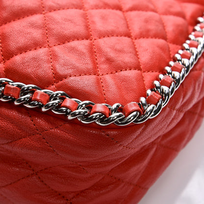Chanel Washed Lambskin Quilted Maxi Chain Around Flap Red 10 of 11