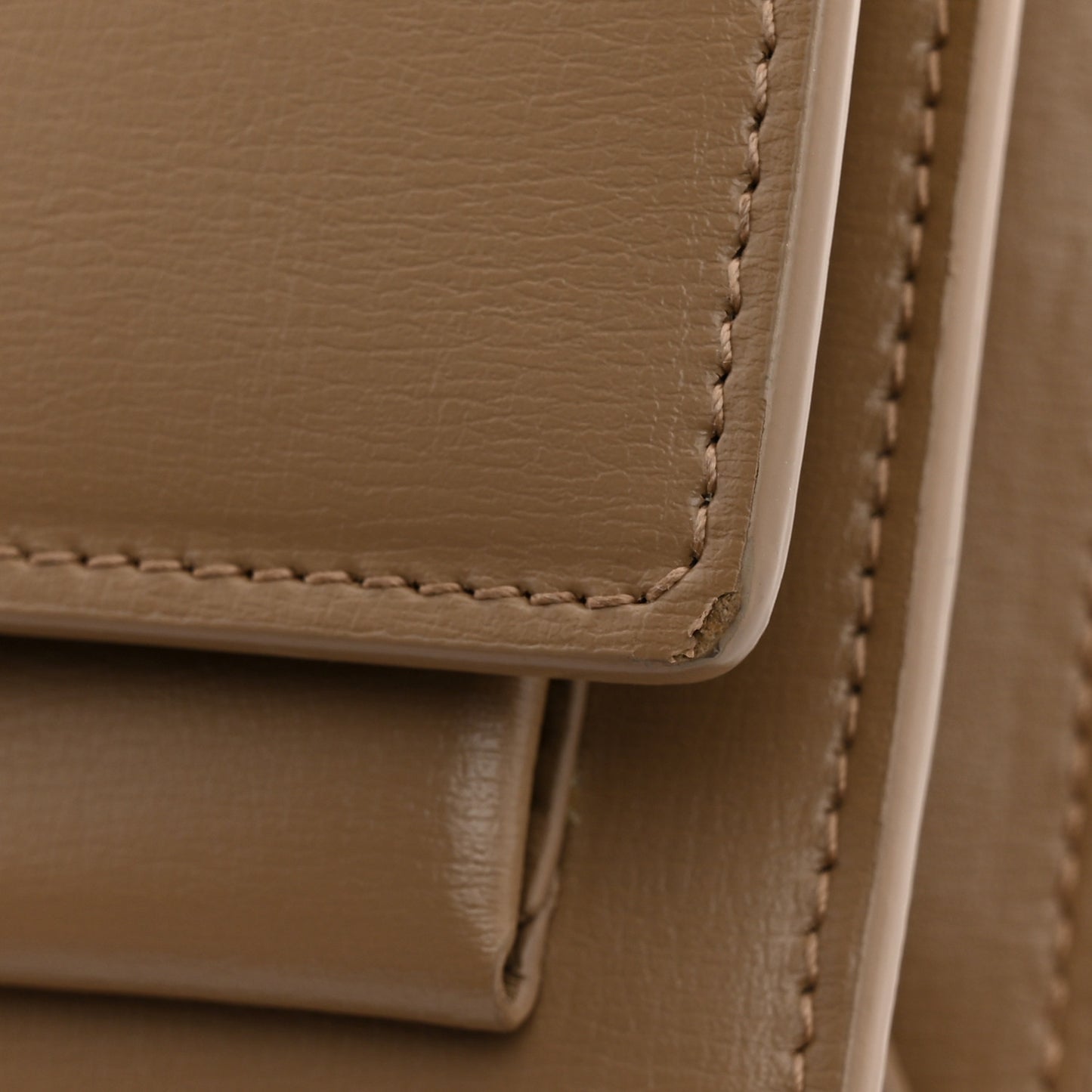 Calfskin Monogram Sunset Chain Wallet  Dark Toffee