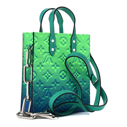 Louis Vuitton Taurillon Illusion Sac Plat XS Bleu Vert 3 of 9