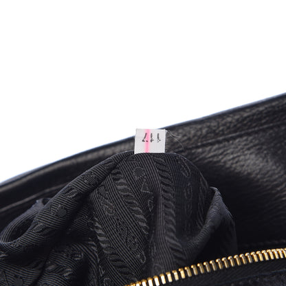 Prada Cervo Shine Shoulder Bag Black 7 of 18