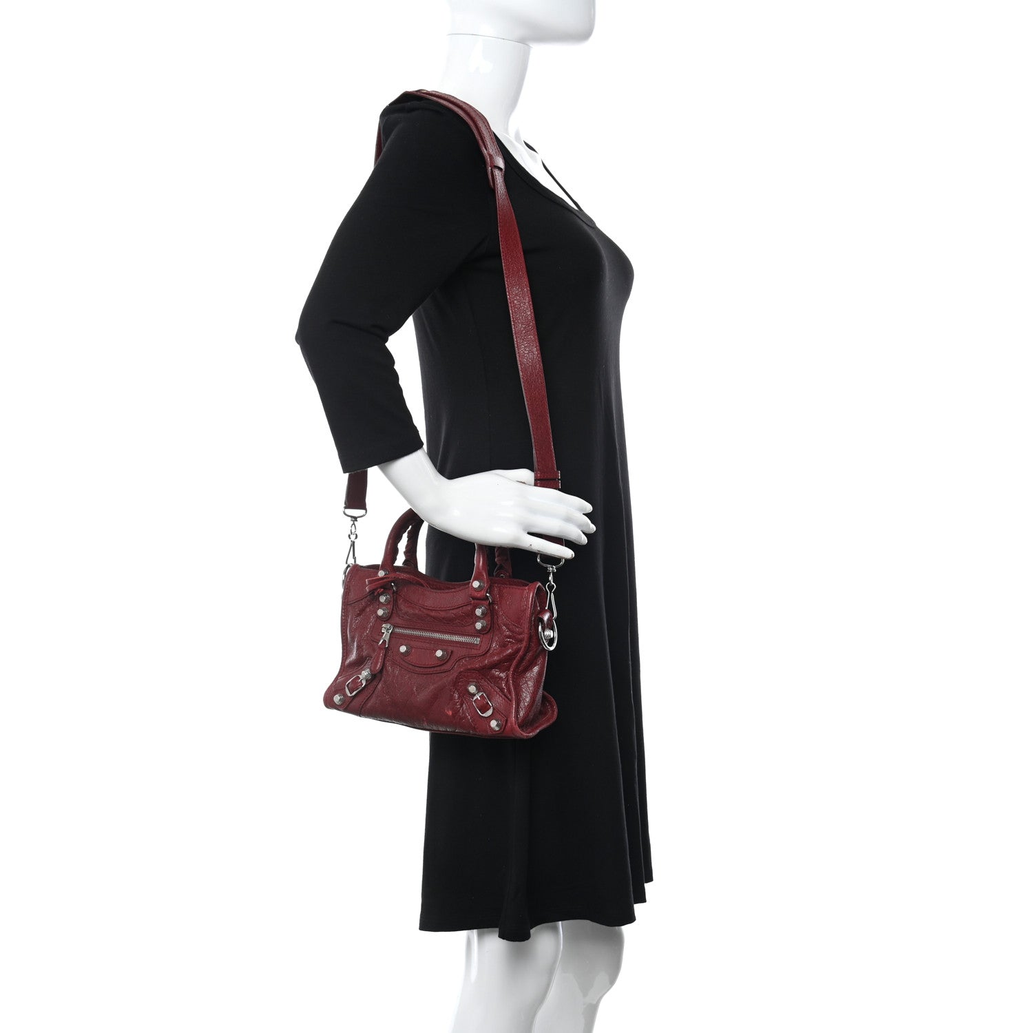 Balenciaga Agneau Giant 12 Silver Hardware Mini City Rouge Cerise 2 of 11