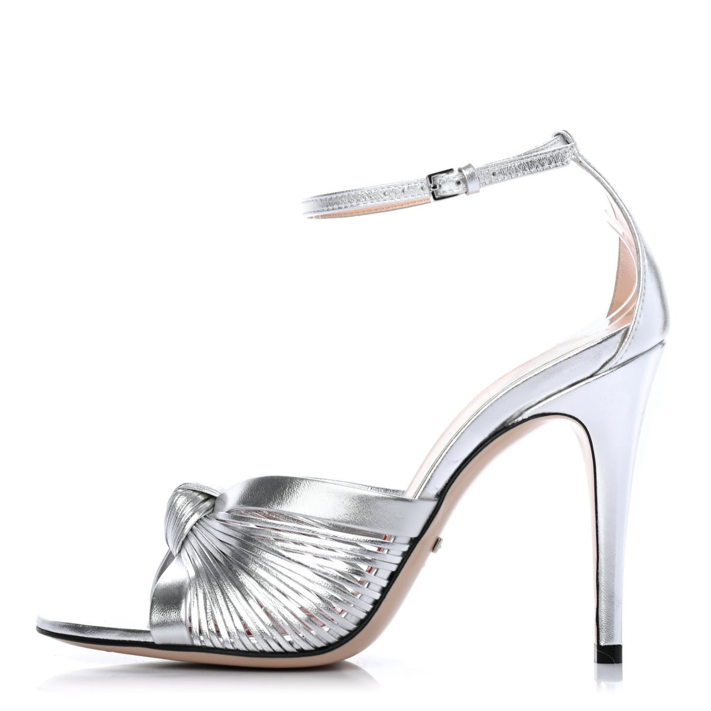 Metallic Nappa Allie Knot Sandals 37 Silver