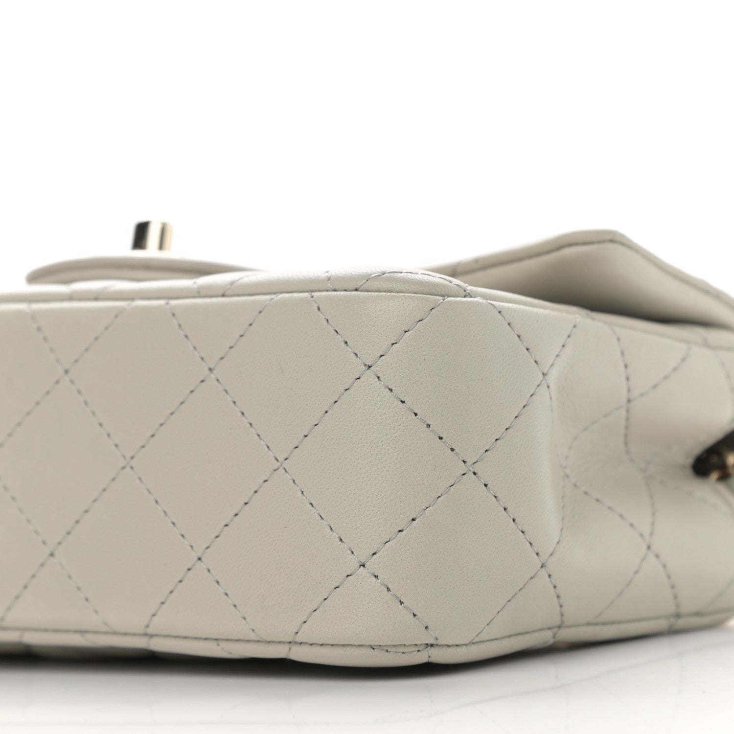 Chanel Lambskin Quilted Mini Rectangular Flap Grey 10 of 10