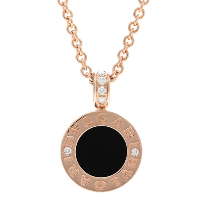 Bulgari 18K Rose Gold Diamond Black Onyx Mother of Pearl BVLGARI BVLGARI Pendant Necklace 4 of 6