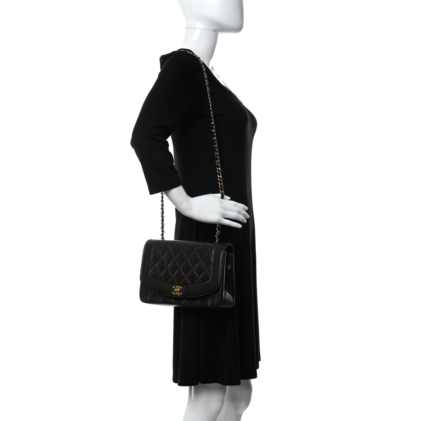 Lambskin Quilted Medium Single Flap Brown